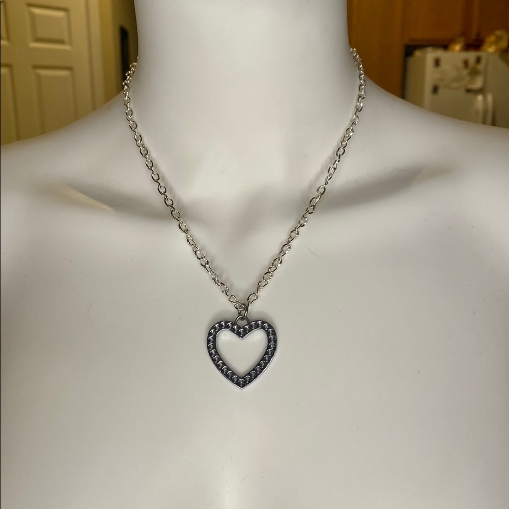 Coach Open Heart .925 Sterling Silver Necklace